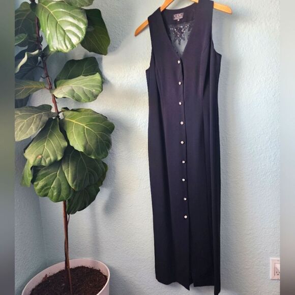 CDC Evenings by Caren Desiree vintage embellish midi dress - Picture 1 of 16